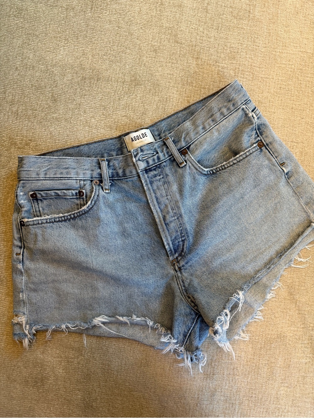 Agolde Distressed Denim Shorts
